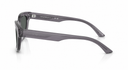 Side angle of black sunglasses on a white background. 