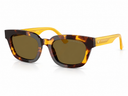 Havana colored sunglasses on a white background. 
