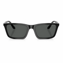 Black square sunglasses with dark gray lenses, shown from the front on a white background.