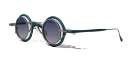 SunFramed! titanium polarized Green and Silver Clip-ons