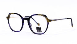 Framed! geometric blue gold frames