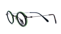 UnFramed! really round black and green frames