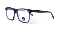 Framed! blue frames with red detail