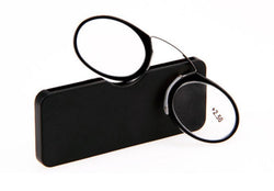 SEEO black portable reading glasses - sticks on phone or fits in wallet