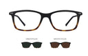 iGreen turtoiserectangle frames with green polarized and brown polarized clip-ons