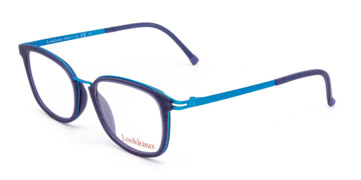 Lookino kids eyewear -geometric blue eyewear - side photo