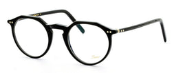 geometric round black glasses - side photo