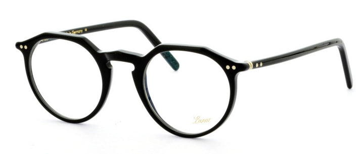 geometric round black glasses - side photo