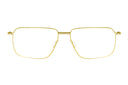 Gold pentagone eyeglasses on a white background