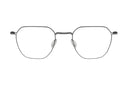 Pair of hexagonal eyeglasses on a white background