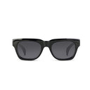 Black square sunglasses with dark gray lenses, shown from the front on a plain white background.