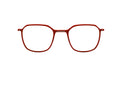 Red oversize eyeglasses on a white background