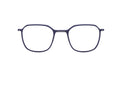 Navy blue oversize eyeglasses on a white background