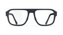 Blue aviator eyeglasses on a white background