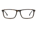 A pair of full-rim eyeglasses with a dark brown and amber tortoiseshell acetate frame, shown from the front on a solid white background.