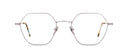 Satin Pearly Rose eyeglasses with a Hexagone frame on a white background