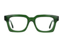 Rectangle Green eyeglasses on a white background