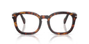 Tortoiseshell eyeglasses on a white background