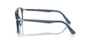 Blue colored eyeglasses on a white background