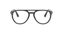 Black-framed eyeglasses on a white background