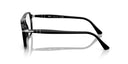 Black-framed eyeglasses on a white background
