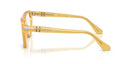 Mutard-framed eyeglasses on a white background