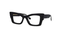 Black cat-eye glasses on a white background