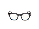 Black-colored eyeglasses on a white background