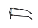 Black-framed eyeglasses on a white background