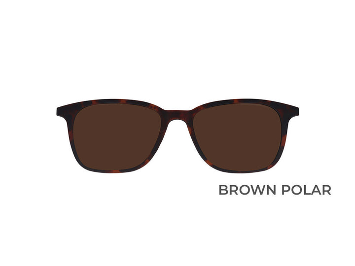 iGreen rectangle turtoise clip-on with brown polarized lenses