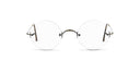 Round eyeglasses with thin gold frames