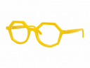 Yellow hexagonal eyeglasses on a white background