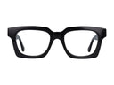 Black oversize eyeglasses on a white background