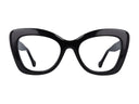O.Six Black cat-eye glasses on a white background