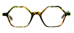 Matttew geometric hexagone eyewear - turtoise green - front photo