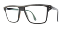 Purple leather eyeglasses on a white background