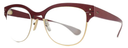 Half Rim  eyewear with brown leather and gold frame 