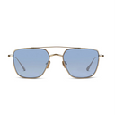 Front angle of silver glasses on a white background. 