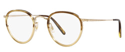 Oliver Peoples - Round Designers eyewear - brown and gold color - side photo