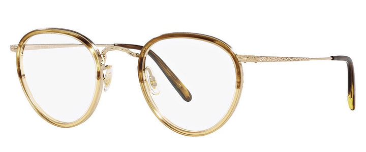 Oliver Peoples - Round Designers eyewear - brown and gold color - side photo
