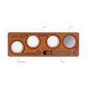 Lucas de Stael trinocle - modular eyewear that combines a mirror, binocle, and magnifying glass - camel color - compacted 