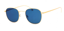 Paul Smith squar gold eyewear with navy bleu lenses , side view