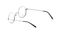 Ducloux Round eyeglasses with thin silver frames on a white background