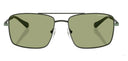 Sunglasses with green lenses on a white background. 