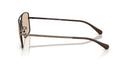 Side angle of brown sunglasses on a white background. 