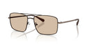 Brown framed sunglasses on a white background. 