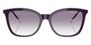 Purple sunglasses on a white background. 