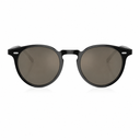 Round sunglasses with a glossy brown frame and dark tinted lenses, shown from the front on a white background.