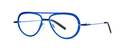 Blue aviator eyeglasses on a white background