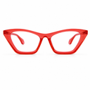 Red cat-eye glasses on a white background